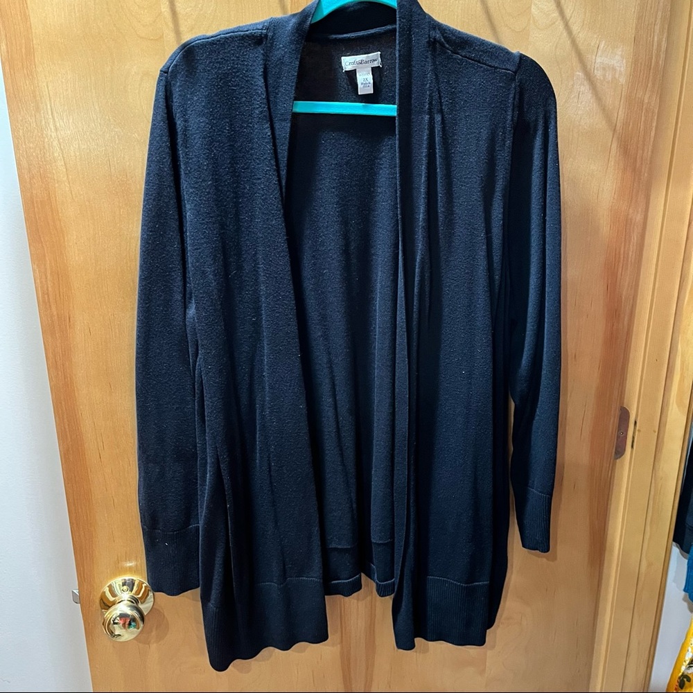 Croft & Barrow Women’s 2X Black Cardigan Sweater Long Sleeve